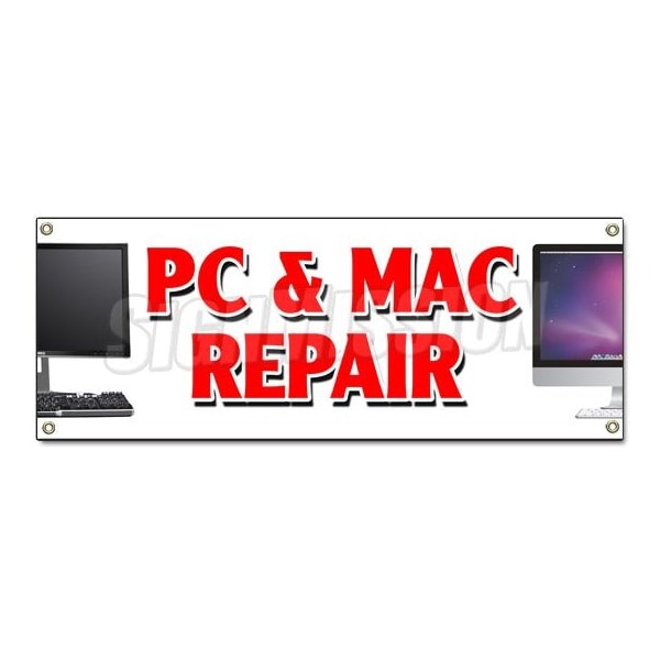 PC & MAC REPAIR BANNER SIGN computers laptop smartphone netbooks PCs